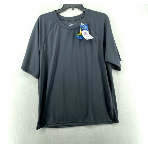 Kanu Surf Rashguard Men's Sz L Gray Crew Neck Raglan Sleeve Regular Fit UPF 50+ - Picture 1 of 12